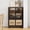 Black+Natural, variant on S-HOME Versatile Storage Cabinet Featuring 4 Iron Doors Adjustable Shelf Metal Frame For Kitchen Or Living Room, Black