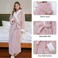 thumbnail image 5 of UNEEI Robes for Women Hooded Full-Length Womens Robes Soft Warm Women Bathrobes Pink L, 5 of 9