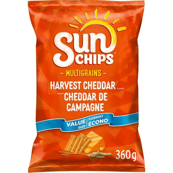 SunChips Harvest Cheddar Flavour Multigrain Snacks, Value Size, 360 g.