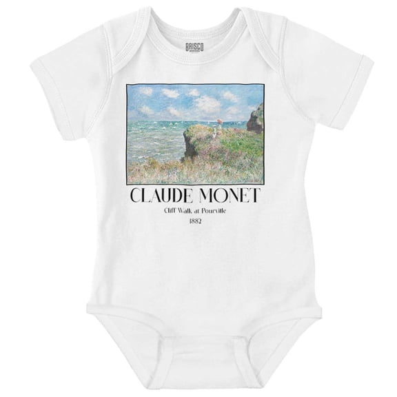 Claude Monet Cliff Walk at Pourville Romper Boys or Girls Infant Baby Brisco Brands NB
