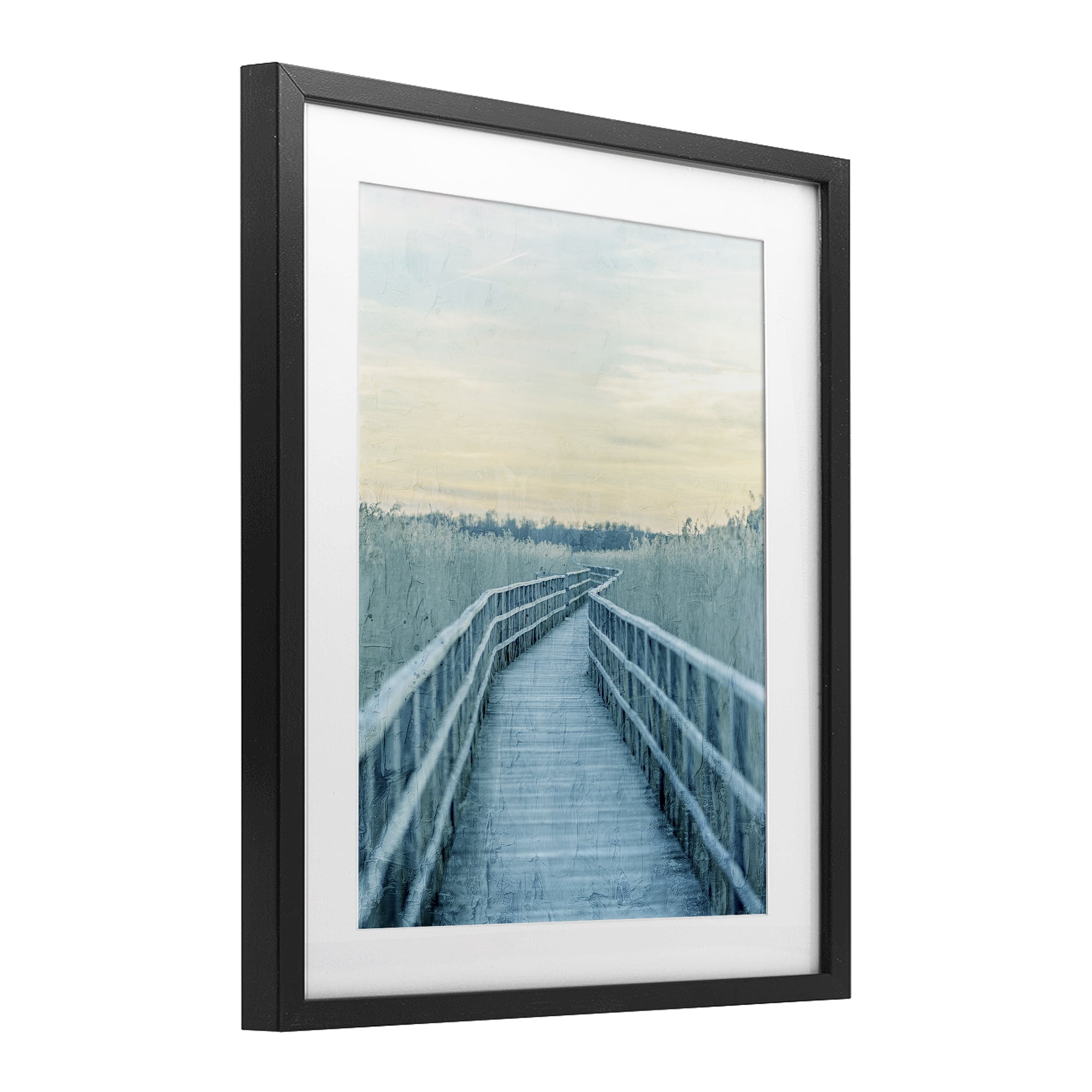 Stupell Industries Wooden Pier Boardwalk Black Framed Print Under Glass, design by Kim Allen