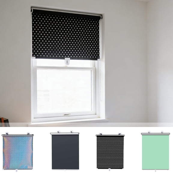 Suction Cup Sun Shade, 49.21x19.69in Adjustable No-Drill Roller Shade, Sunscreen Light-Blocking Curtain, Retractable Blind for Window, Bedroom, Office, Car & Home Use