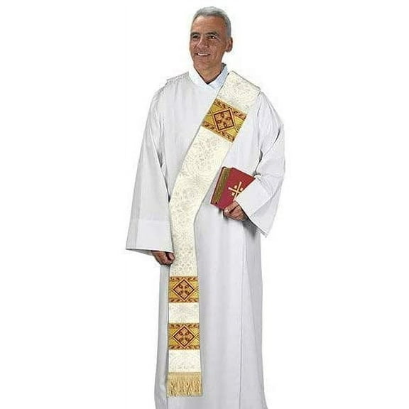 "Catholic Avignon Collection Deacon Stole (Green) 5"" W x 110"" L   2"" Fringe"