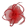 thumbnail image 6 of Uooqdmx Fascinators Hats for Women, Tea Party Hats for Women, Feather Headpiece, Fascinators Pillbox Flower Hat for Tea Wedding Church, Tea Party Accessories for Women, Red One Size, 6 of 7