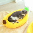 thumbnail image 5 of Pet Bed under $5! Xqxayjr Banana Bed for Dogs and Cats, Plush Pet Sofa Bed with Soft Faux Fur, Warm Comfortable Kennel Cushion for Small Medium Pets, Machine Washable, Fun Shaped Dog Cat Bed, 5 of 9