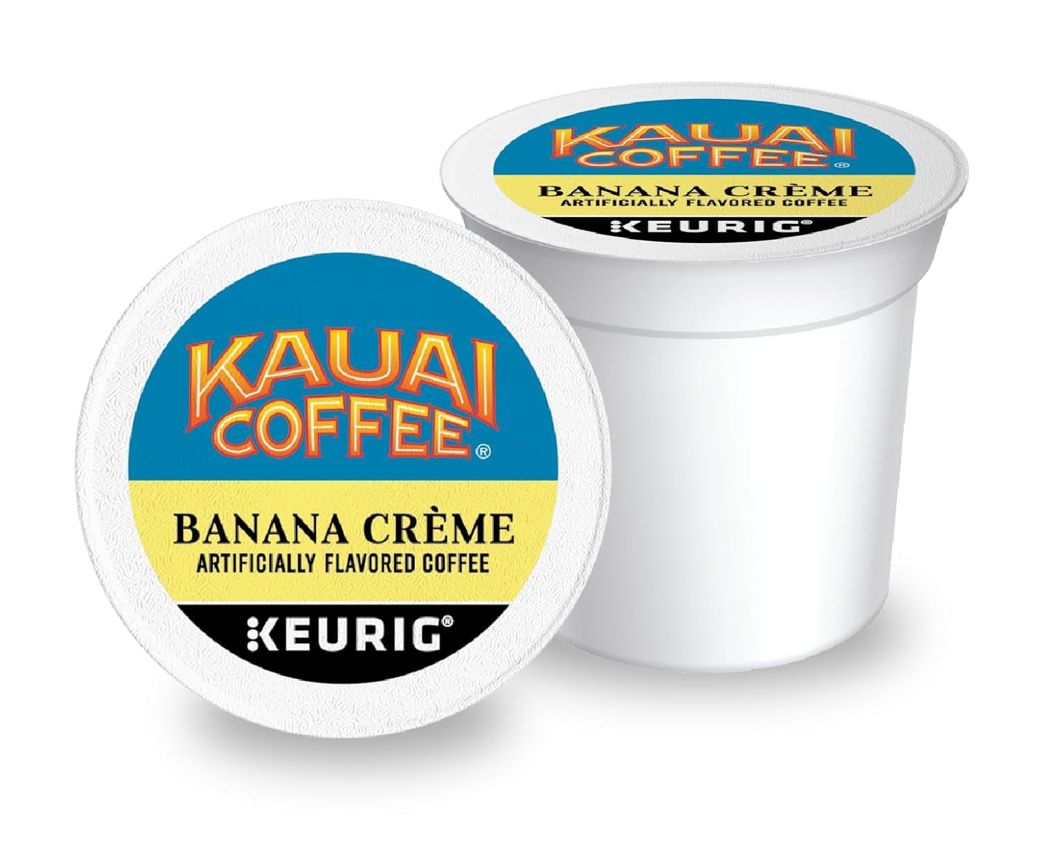 Kauai Coffee K-Cup Pods for Keurig Brewers – Arabica Coffee, 10% Hawaiian – Medium Roast, Banana Flavor with Creamy Vanilla – Banana Crème, 1 Pack of 48 Single Serve K-Cups