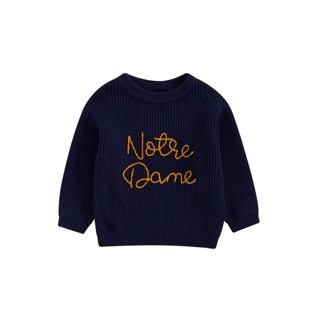 Gupgi Pull d'Automne pour Bébé Garçon Fille Tricoté Broderie Lettre Manches Longues Col Rond