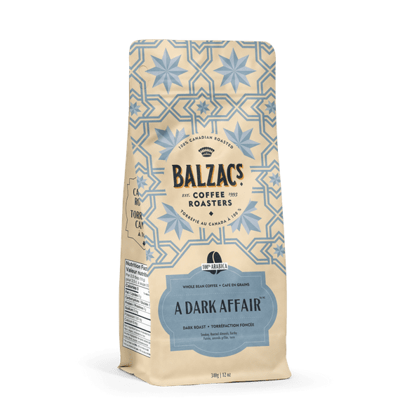 Balzac's Coffee A Dark Affair Whole Bean 340g, BLZ A Dark Affair Dark 340g