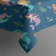 thumbnail image 3 of Dark Blue Princess Mermaid Sea Pattern Rectangle Tablecloth 60"x84",Waterproof Polyester Rectangle Table Cloth, Wipeable Spillproof Polyester Tablecloth for Dining, Camping, Indoor and Outdoor, 3 of 5