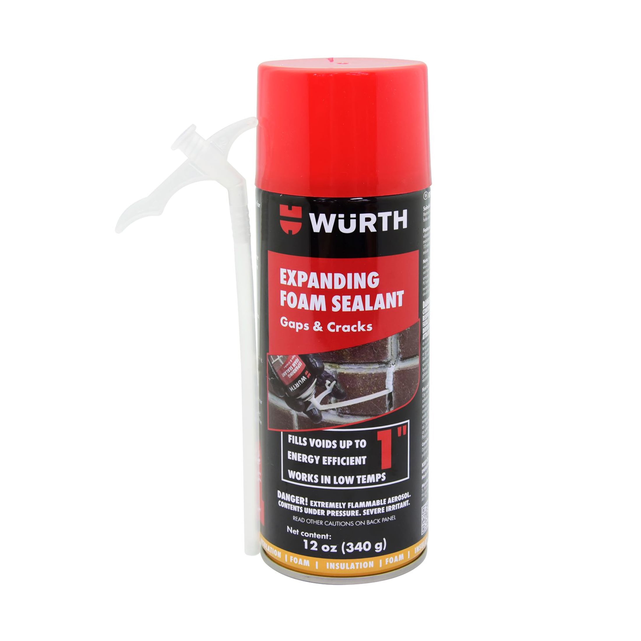 Würth 12oz Expanding Foam Sealant for Gaps and Cracks Up to 1 Inch - Insulating Spray Foam