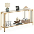 thumbnail image 7 of Tribesigns 70.9 Inch Extra Long Console Table, Modern Narrow Sofa Table, White and Gold Entry Table Behind Couch Table with Open Storage Shelf, Entryway/Hallway Table for Living Room, 7 of 7