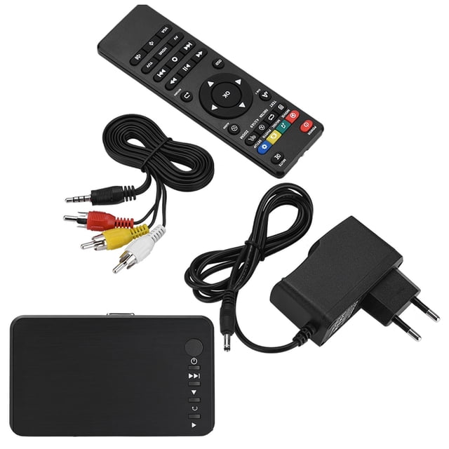 Reproductor multimedia de audio y vídeo HDMI 1080P HD con control remoto IR 110V-240V (USS)