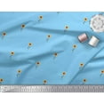 thumbnail image 3 of Soimoi Blue Velvet Fabric Leaves & Floral Clip Art Print Fabric by the Yard 58 Inch Wide, 3 of 3