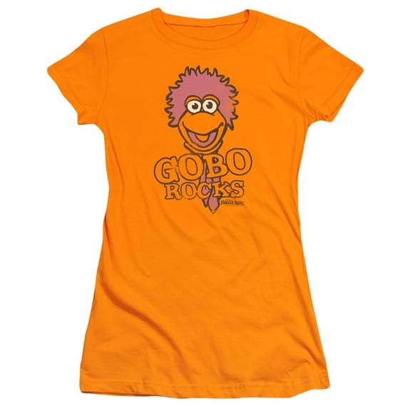 Fraggle Rock Gobo Rocks S/S Junior Women's T-Shirt Sheer Orange