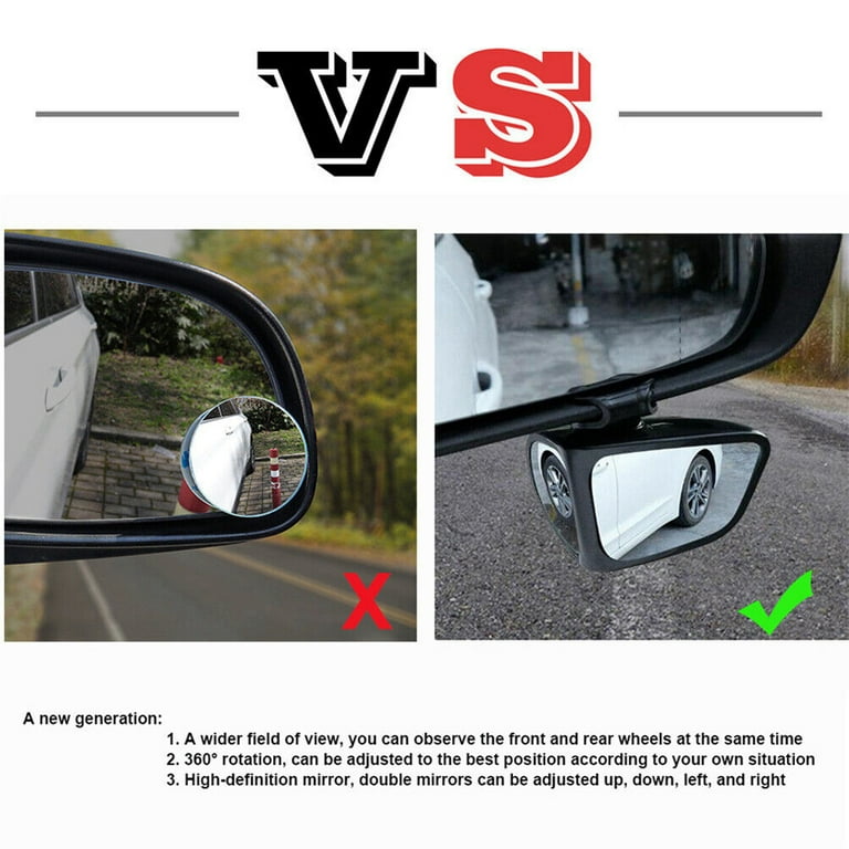 3R Car Rear View Blind Spot Parking Mirror Adjustable 360 Degree