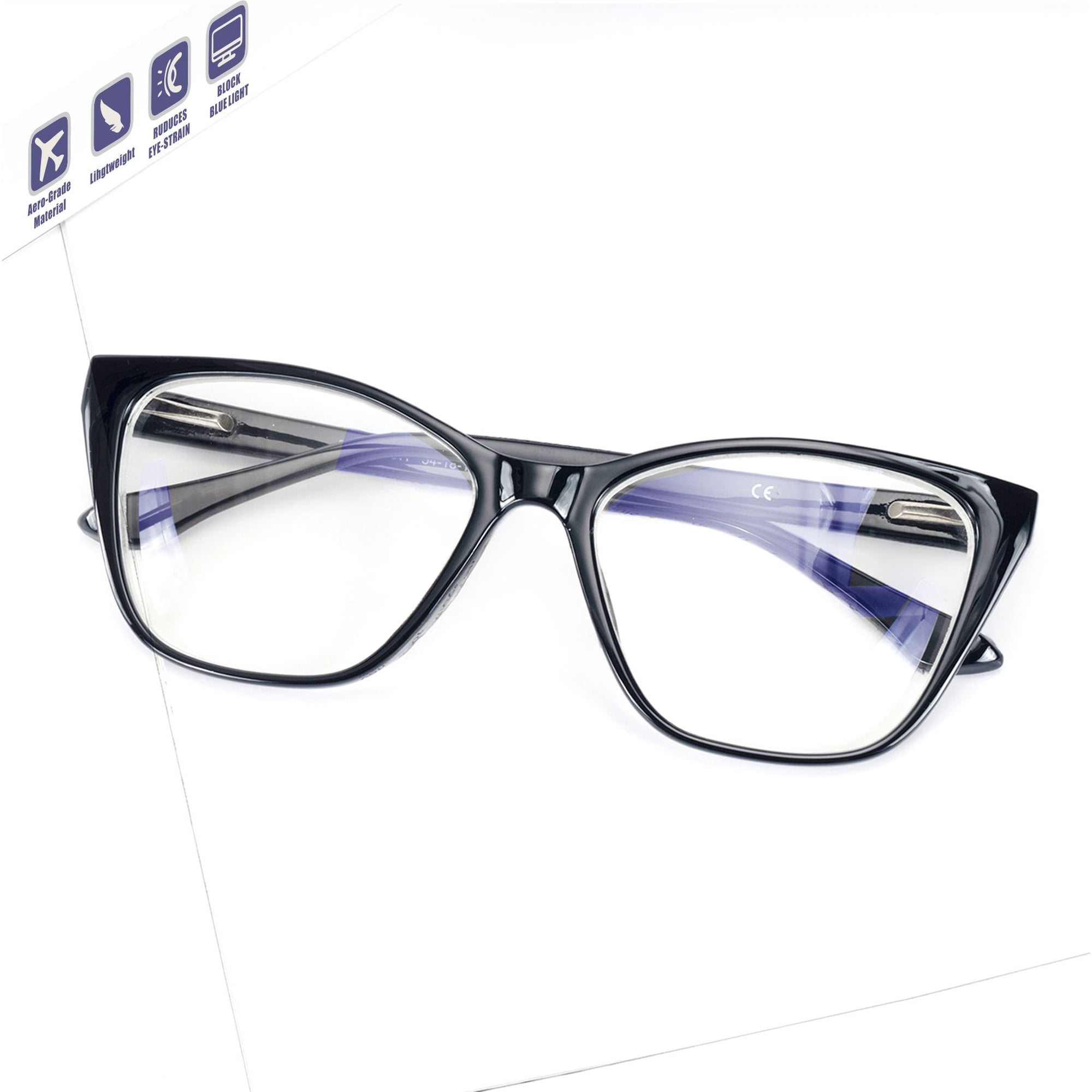 Nearsighted Glasses For Distance Women, Near Sighted Myopia See Far Vision Driving Eyeglasses ,Non Prescription Blue Light Farsighted Shortsighted Eye Glass,Fashion Cat eye Nearsightedness Frame -1.0
