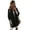 Black S, variant on Women Winter Overcoat Turn-down Collar Pockets Solid Color Double-breasted Thickened Loose Fit Coat Thermal Three-quarter Sleeved Commuting Dating Spring Fall Winter Coat