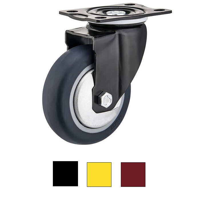 2 / 4 Pack Heavy Duty Swivel Plate Caster Wheels 3" 4" 5" Polyurethane Wheels