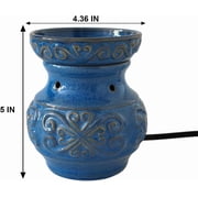 HOSLEY Blue Ceramic Electric Wax Warmer with Wax Melts and Fragrance Oils