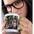 thumbnail image 2 of Light Pink Hibiscus Plants State Flower Of Hawaiian, Growing By Lava Rocks, 15oz Two-Tone Green Mug, 2 of 7