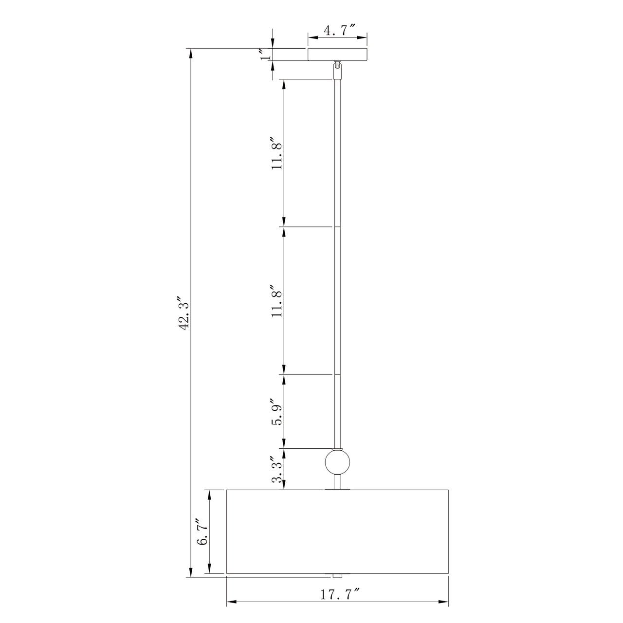 Lumi 17.7 in. 3-Light Indoor Matte Black and White Finish Chandelier