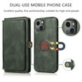 thumbnail image 4 of SaniMore Magnetic Detachable Wallet Case for iPhone 14, PU Leather 2-in-1 Functional Cover Buil-in Multiple Card Slots & Car Mount Wrist Strap Shockproof Protective Shell, Darkgreen, 4 of 10