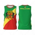 thumbnail image 2 of Camiseta deportiva de baloncesto para hombre con la bandera de la República del Congo, camiseta multifunción para correr y hacer ejercicio, sin mangas, con nombre personalizado exclusivo, 2 of 5