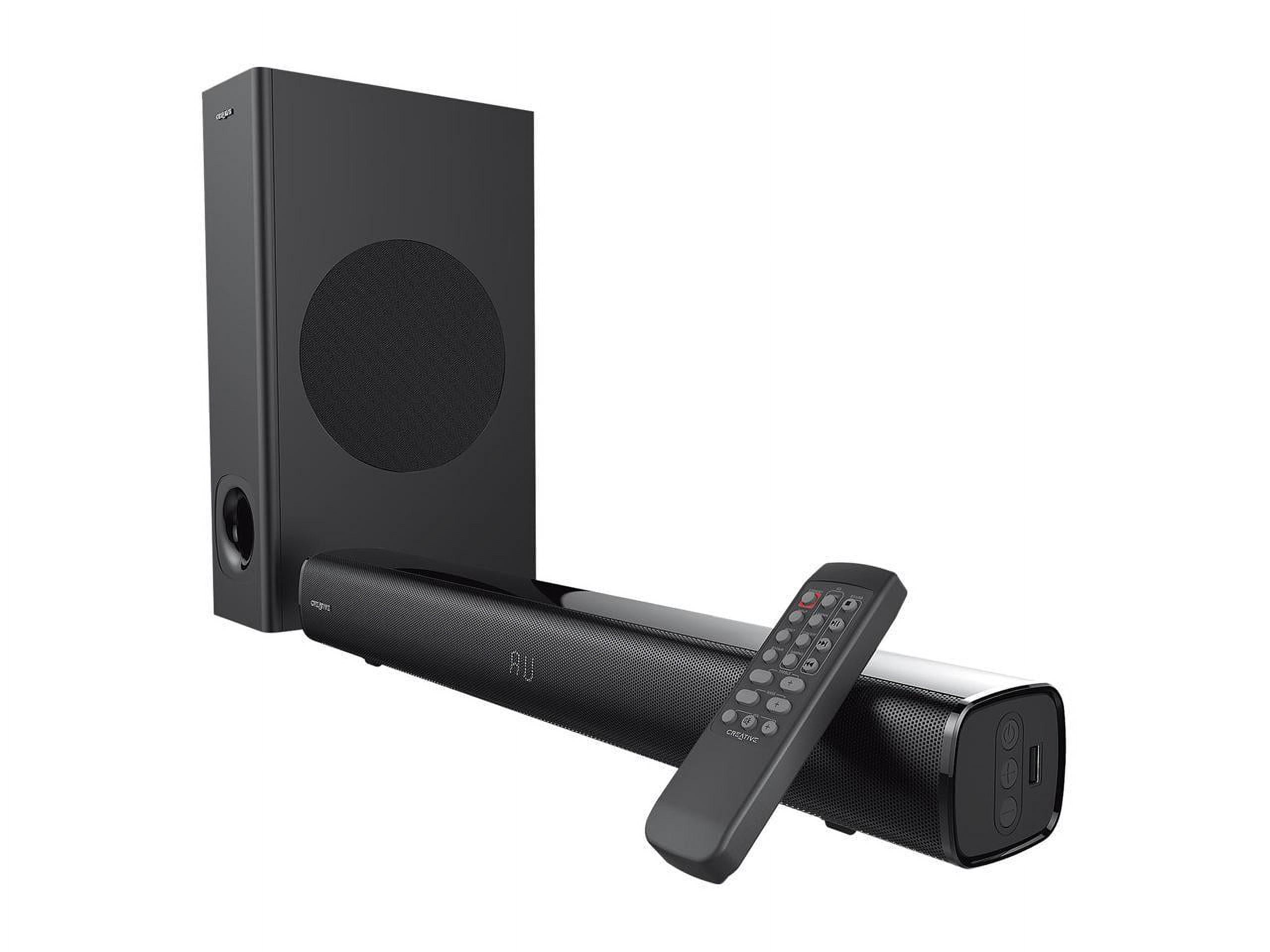 and Kit 2.1 Soundbar Wall Channel Control ARC/AUX-in, Input/TV Ultrawide Stage Remote for Mounting Bluetooth/Optical and Under-Monitor Subwoofer Creative Monitors, Computers, TV, with