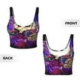 thumbnail image 5 of Fotbe Mushrooms and Skull Pattern Womens' Sports Bra Longline Wirefree Padded with Medium Support Sports Moisture-Wicking Workou Vest,Tank Top-XX-Large, 5 of 7