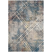 SAFAVIEH Monray Jarrett Faded Geometric Polyester Area Rug, Blue/Multi, 5'1" x 7'6"
