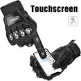 thumbnail image 2 of ILM Alloy Steel Leather Hard Knuckle Touchscreen Motorcycle Bicycle Motorbike Powersports Racing Gloves (L, (LEATHER) BLACK), 2 of 6