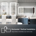 thumbnail image 6 of ANGELES HOME 60x28 inch LED Bathroom Vanity Mirror with Lights, Wall Mounted Lighted Bathroom Mirror with Anti-Fog, 3 Colors Dimmable Touch Lighted Makeup Vanity Mirror, Horizontal/Vertical, 6 of 13
