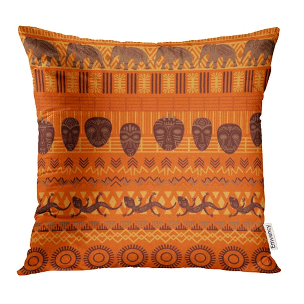 Multicolor 18x18 80s Stylish Fashion Abstract Ethnic 80s Style Geometric Floral Pattern Throw Pillow