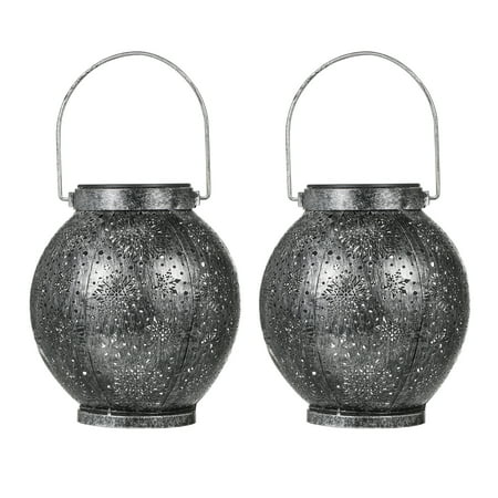 

Abody 2PCS D C 2V Solar Powered Energy LEDs Lantern Light Outdoor H anging Lamp IP65 Water Resistance Built-in 600mAh High Capacity Rechargeable Cell for Patio Garden Courtyard Pathway