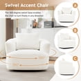 thumbnail image 4 of Harper & Bright Designs 360° Swivel Accent Chair, Barrel Chair Swivel Upholstered Sofa Chair with Cushion for Living Room Office, Beige, 4 of 17