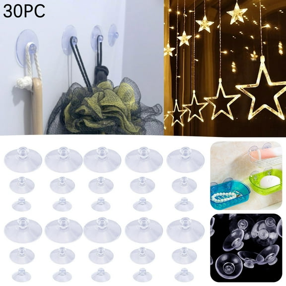 Wall Hooks,30 Packs Of Suction Cups Plastic Suction Cups Without Hooks Hooks 3 Sizes (45mm 30mm 20mm)