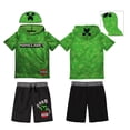thumbnail image 1 of Minecraft Boys Cosplay Hooded Short Sleeve T-Shirt and Short Set 2pc Green, 1 of 4