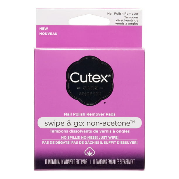 Cutex Swipe and Go Non-Acetone Remover Pads, 10 Ct, 10 Count 