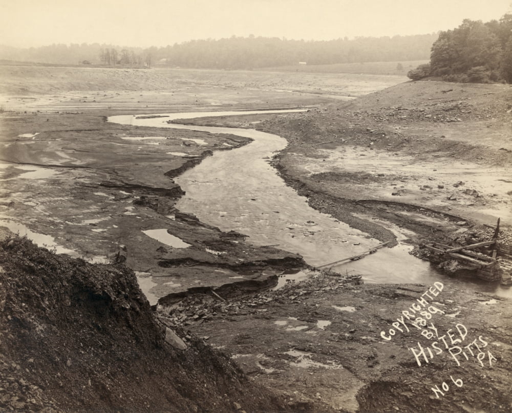 Johnstown Flood 1889 Nbed Of Lake Conemaugh Looking From Top Of The