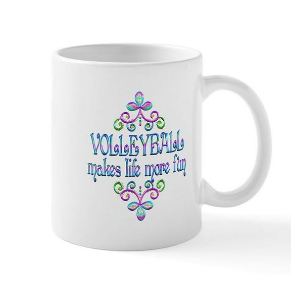 CafePress - Volleyball Fun Mug - 11 oz Ceramic Mug - Novelty Coffee Tea Cup