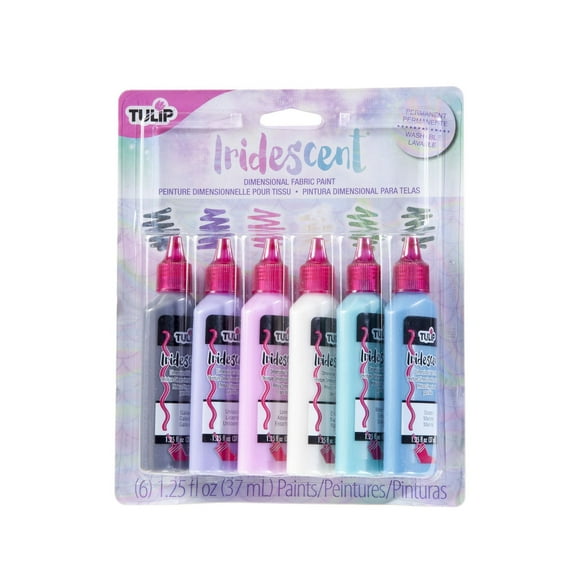 Tulip 0.75 fl oz Dimensional Fabric Paint 6 Pack Iridescent, Dimensional fabric paint
