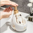 thumbnail image 6 of THLKIF Marble Texture Soap Dispenser, 2-in-1 Ceramic Bottle for Hand and Dish Soap, Refillable Pump for Kitchen and Bathroom Countertop Use, 6 of 8