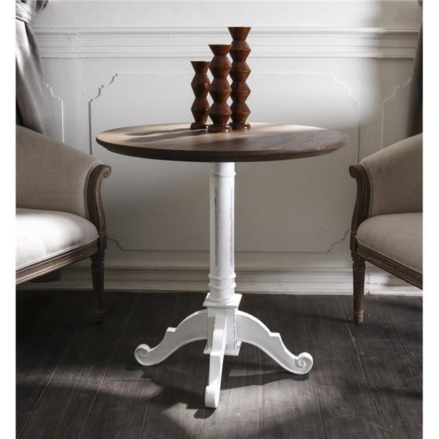 International Caravan PS-BRG-15-AW Ashbury Piédestal Table de Base&44; Blanc Antique