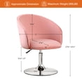 thumbnail image 5 of Furniliving Velvet Swivel Chair Upholstered Accent Chair Adjustable Mid-Backrest Leisure Chairs,Pink, 5 of 10