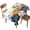 Navy Blue, Orange, variant on Navy Blue Pumpkins Fall Table Cloth, Waterproof Tablecloth for Rectangle Tables, Thanksgiving Weeping Leaves Washable Fabric Table Cover for Restaurant Kitchen Dining Tables 52"x70"