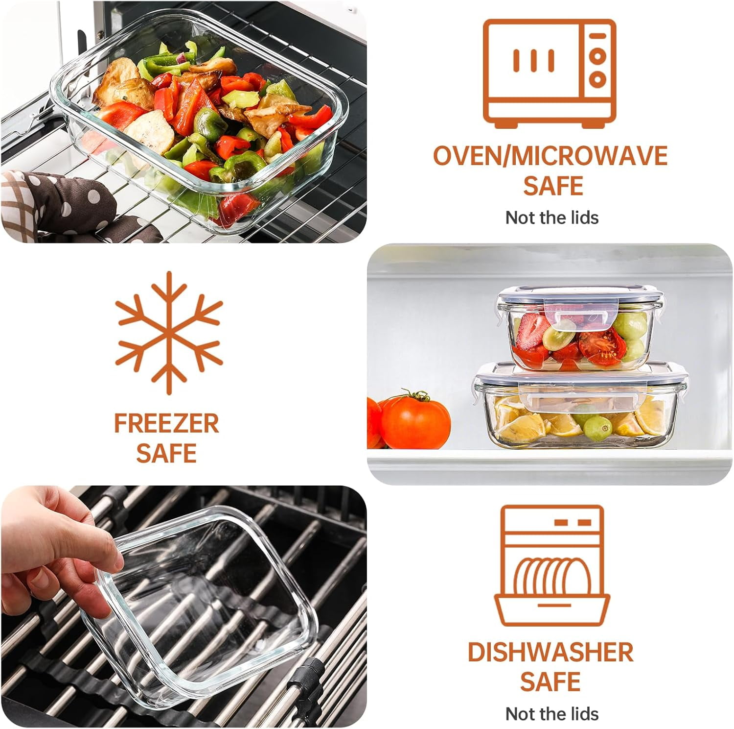12 Sets Glass Food Storage Containers with Lids, Glass Meal Prep Containers, Airtight Glass Bento Boxes, BPA Free & Leak Proof, Pantry Kitchen Storage(12 lids & 12 Containers) - Deep Blue