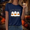 thumbnail image 6 of enyan Halloween Shirts Halloween Shirts for Women 2025 Cute Ghost Shirt Fall Pumpkin Tshirt Crew Neck Graphic Tees Casual Short Sleeve Tops Dark Blue,M, 6 of 7
