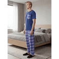 thumbnail image 4 of Pijama Hombre 2 Piezas Unitalla, Playera Suave con Bolsillo y Pantalón a Cuadros, Comodidad Total para Descanso, 4 of 5