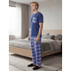 thumbnail image 4 of Pijama Hombre 2 Piezas Unitalla, Playera Suave con Bolsillo y Pantalón a Cuadros, Comodidad Total para Descanso, 4 of 5
