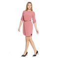 thumbnail image 2 of Vestido Corto Holgado Mujer Manga Corta Moda Casual Formal Palo de Rosa Cuello Redondo Cómodo rosa M INCÃGNITA 550417, 2 of 5